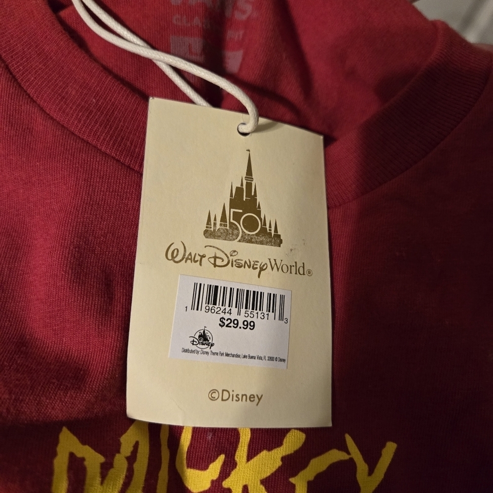 NEW Disney Vans Shirt Kids L 50th Anniversary Mickey Minnie Mouse Red Paint - Picture 6 of 6